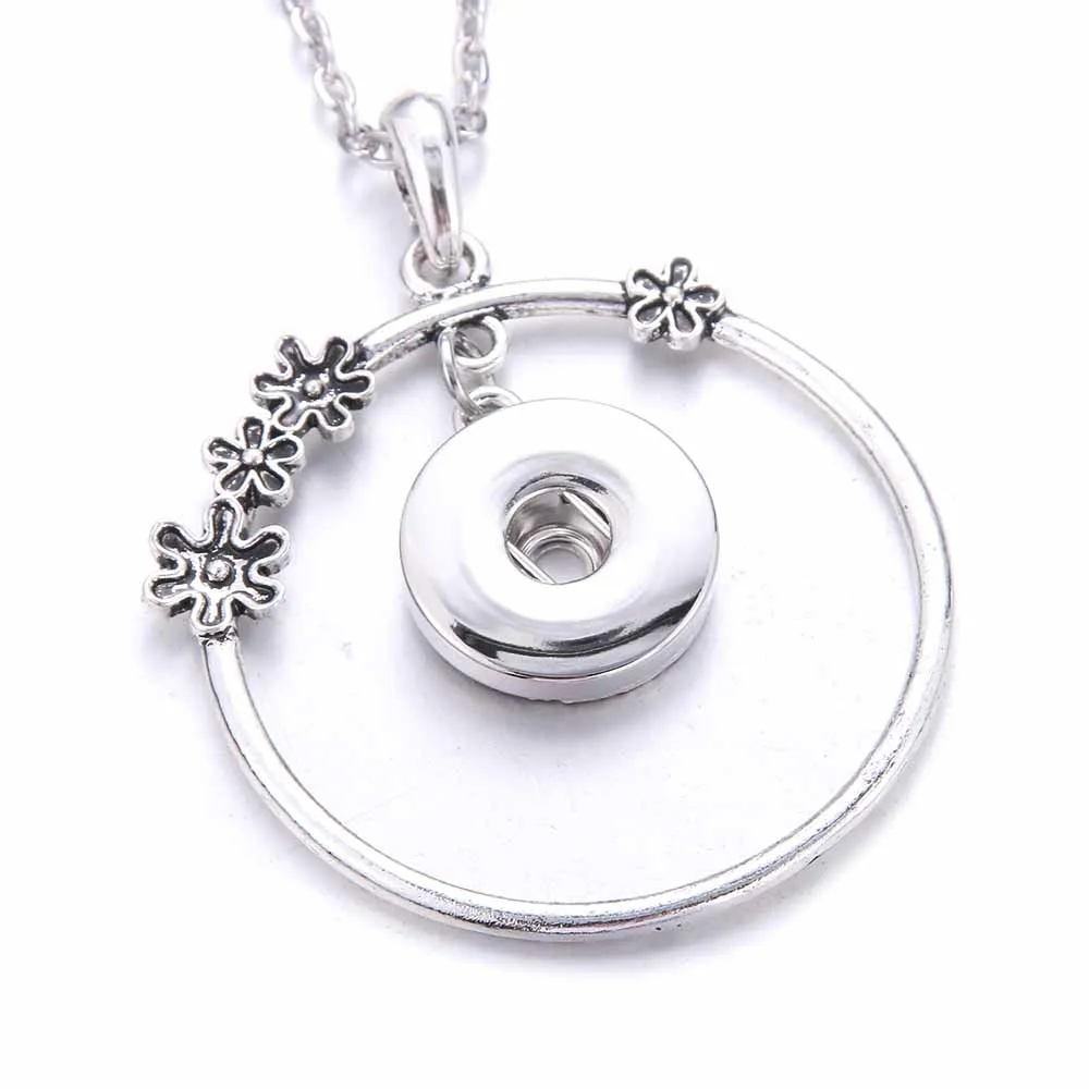 Collane con ciondolo Bottone a pressione Gioielli Vintage Alta qualità Metallo 18mm Collana per donne Ragazze Gioielli fai da teCiondolo Sidn22_voghion.com