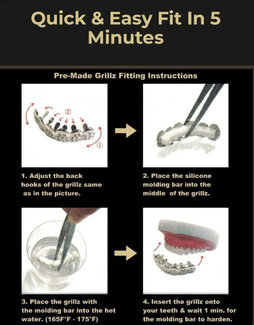 Echtes Gold Vampirzähne Fang Grillz Punk Hip Hop CZ Cubic Zirkon Poker Buchstaben Iced Out Dia Grills Zahnspangen Zahnkappe_voghion.com