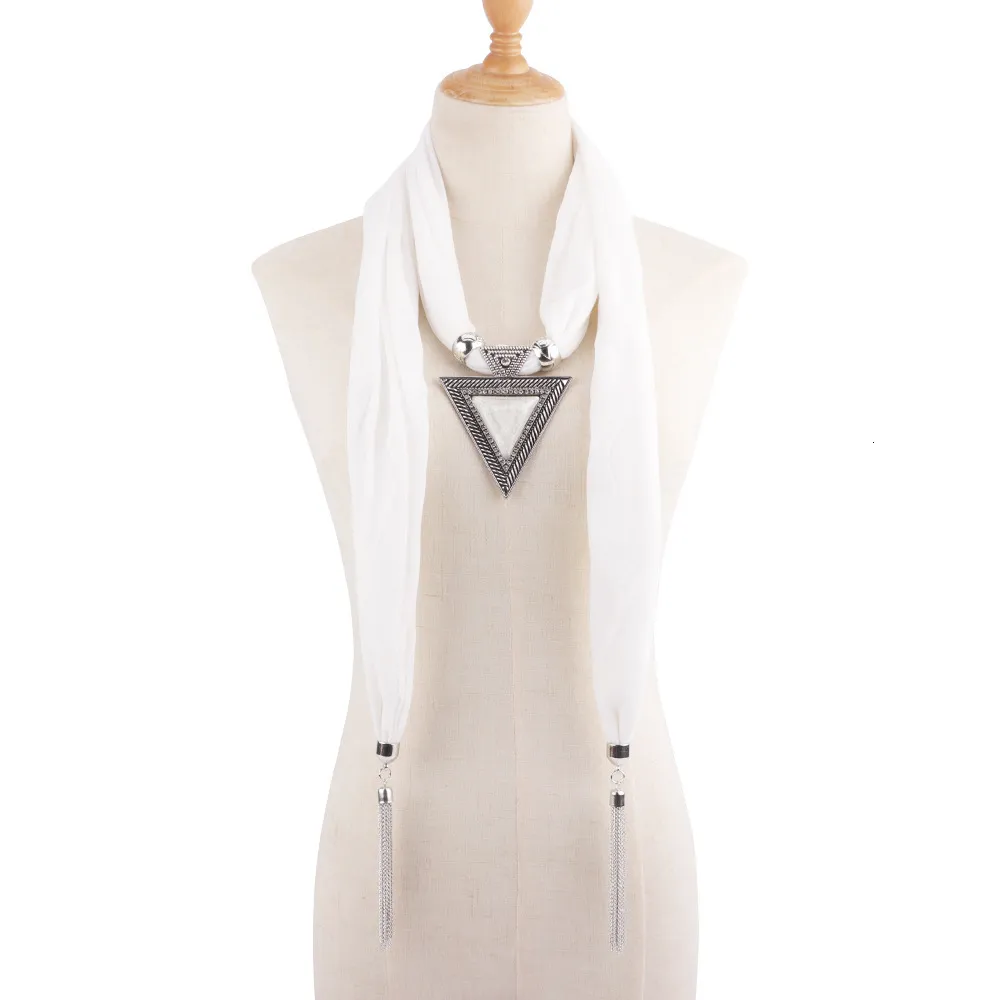 Collier et écharpe à pendentif tricolore en alliage de résine pour femme_voghion.com