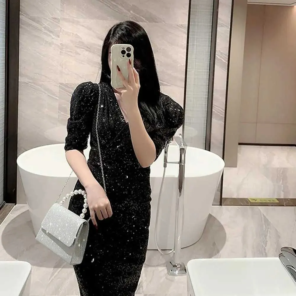 Perlenkette Schultertasche Gold glänzende Seide Abendtasche elegante und modische sphärische Clutch Damenhandtasche Y241019_voghion.com