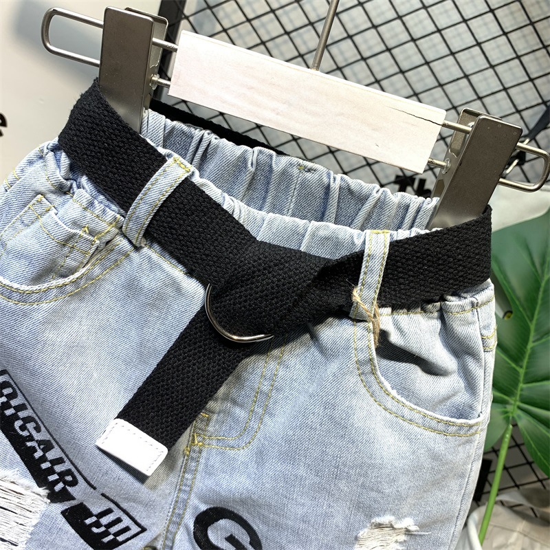 Pantaloni scurți din denim pentru copii Mother&Kids Pantaloni scurți din denim pentru copii cu curea_voghion.com