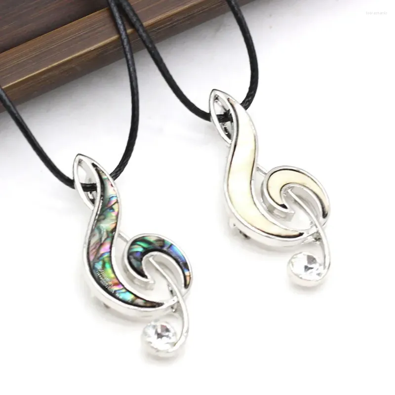 Chains Natural Shell Musical Note Shape Exquisite Fashion Lady Brooch Necklace Jewelry Gifts Chain Length 45 5cm Size_voghion.com