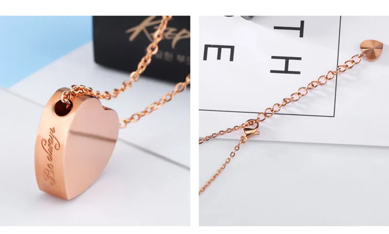 Ogrlice s privjeskom Rose Glod, mogu se otvoriti, ogrlica s srcem od nehrđajućeg čelika, ključna kost za žene, poklon za Valentinovo GJ-05_voghion.com