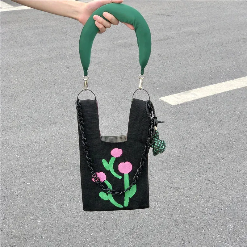 1Pc gebreide kleine verlengriem pols kleurrijke trekknoop tas schouderband Koreaanse mode tas hanger accessoires_voghion.com