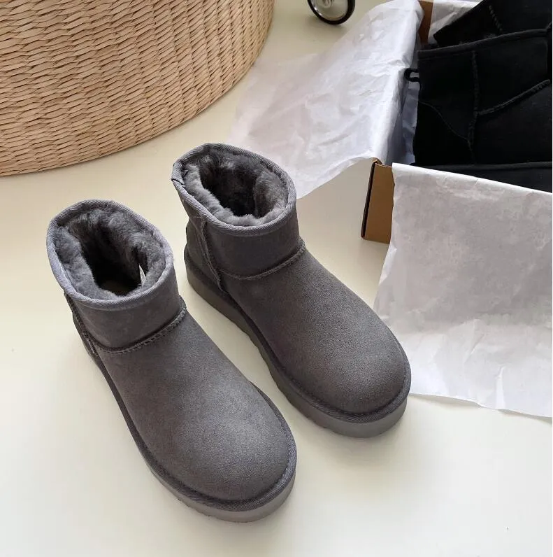 Stivali da neve con plateau mini australiani da donna, con suola spessa, caldi stivali da neve in pelliccia, stivaletti australiani morbidi e morbidi, Tazz_voghion.com