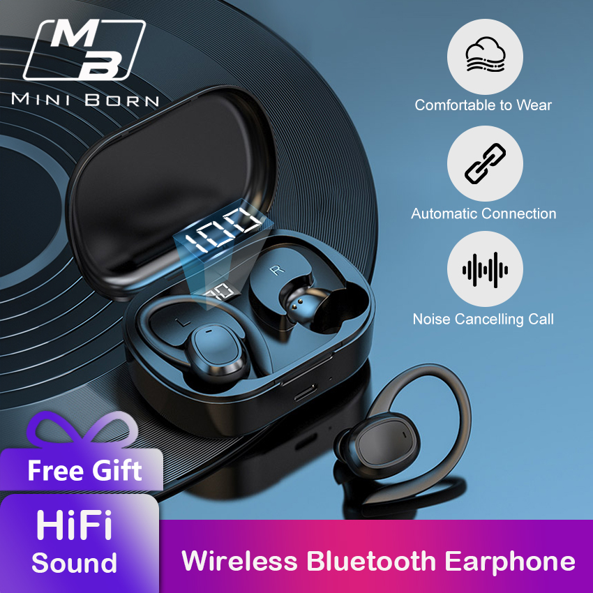 Wireless Bluetooth Headphones With Power Display And Ear Hooks_voghion.com