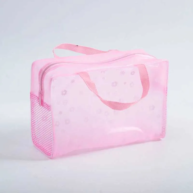 1 Stück PVC Damen transparente wasserdichte Reißverschluss Beauty-Box Reise Make-up Tasche Handtasche Y241023_voghion.com