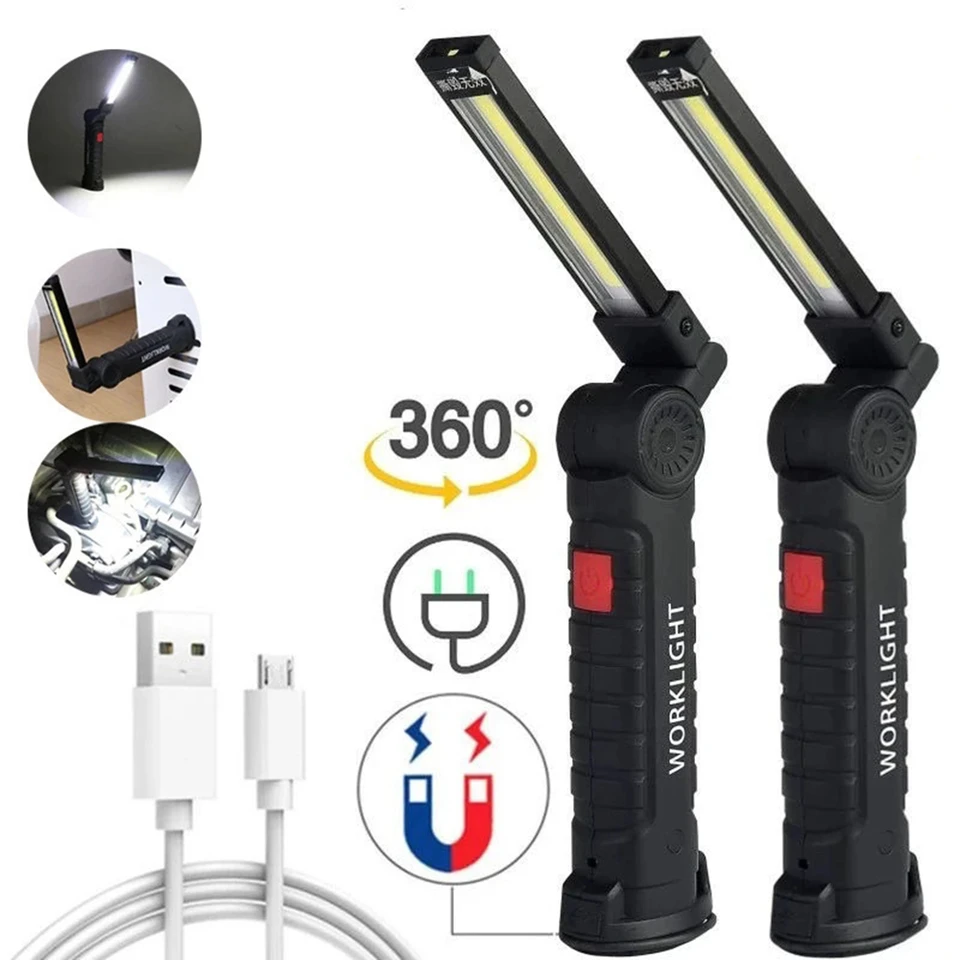 Lampe torche LED portable rechargeable USB-C, lanterne magnétique à suspendre, avec batterie intégrée, idéale pour le camping (nouveauté 2026)._voghion.com