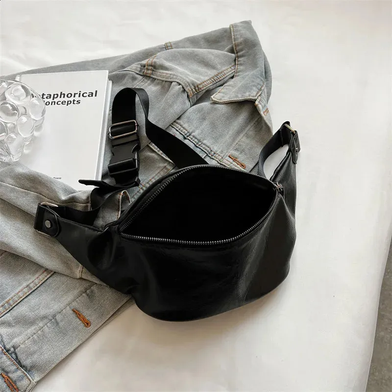 Moteriškos juodos odos krūtinės krepšiai per petį, skirti moterims, diržo krepšiams, moteriškiems juosmens krepšiams, telefonui, 240829_voghion.com