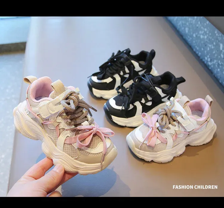 Childrens girls fashionable sports breathable and non slip childrens school running shoes boys version 240912_desvips.com