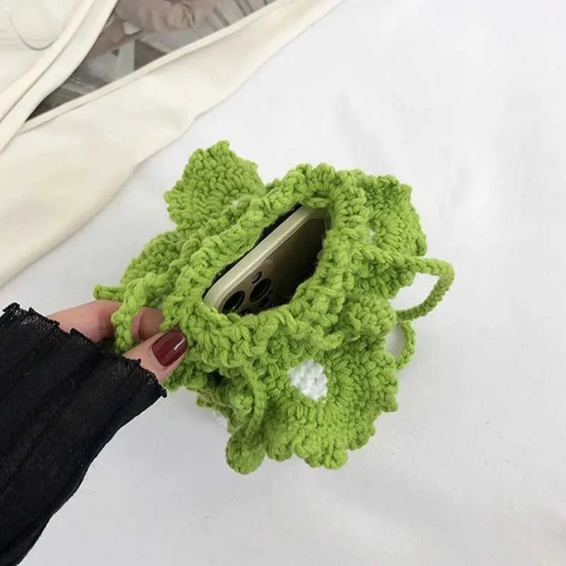 Gestrickte Kohl Eimer Tasche Für Damen Sommer Umhängetasche_voghion.com