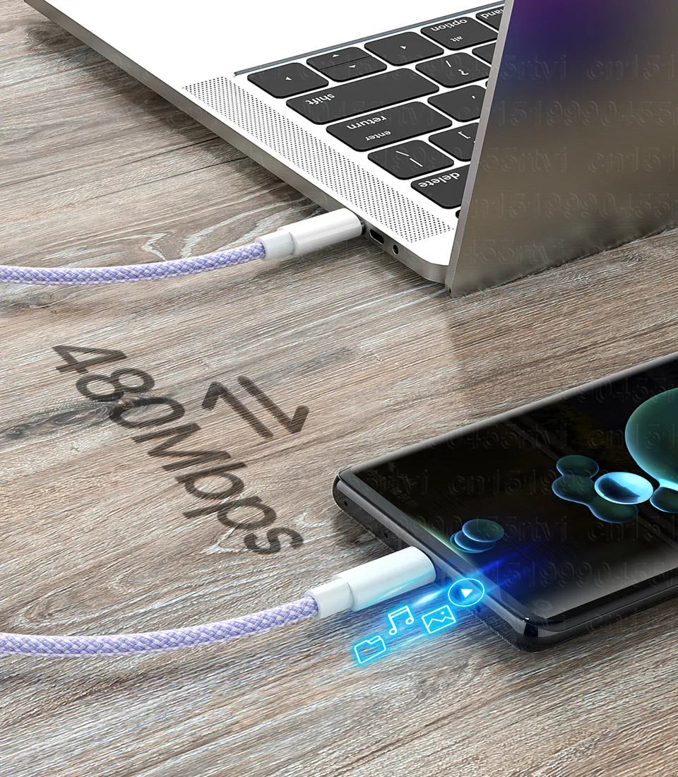 Cable de datos de carga rápida tipo C de 3 A, 60 W, 480 Mbps, OD3.8, para iPhone 15, iPhone 12 Pro, iPhone 12 Pro Max, iPhone 12 Mini, iPhone 12 Pro Max, iPhone 12 Mini_voghion.com