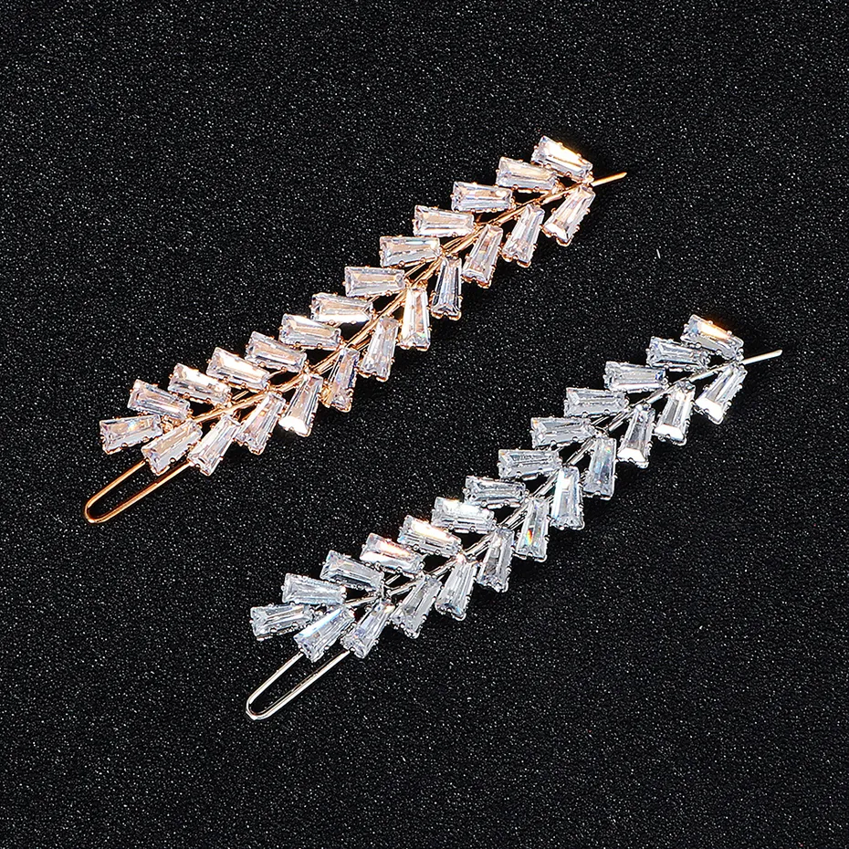 Miallo Modische Haarspange mit Zirkonia, Blatt-Clips für Frauen, Accessoires für Brautjungfern, Hochzeit, Haarschmuck, Party, Braut_voghion.com