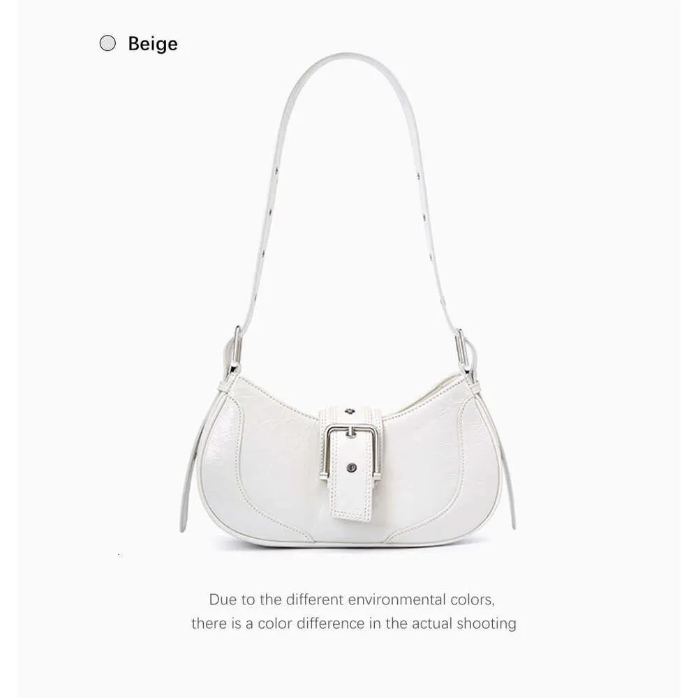 Zency Stilvolle Handtasche aus Ölwachsleder für Damen und Mädchen, modische Schulter-/Unterarmtasche, Beige, Taschen, verstellbarer Riemen_voghion.com
