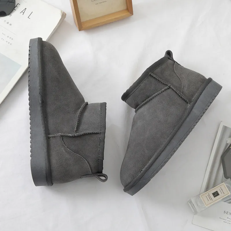 Winter Warm Fleece Lined Short Boots Unisex 2025s New Anti Slip Soft Sole Comfortable Puffy Cotton Shoes Men Women Size_voghion.com