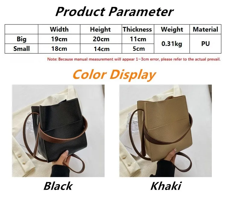 Serata Bas Sinle Spalla Crossbody Ba Donna Colore Puro Moda Desiner PU Composito Secchiello Signore Casual_voghion.com