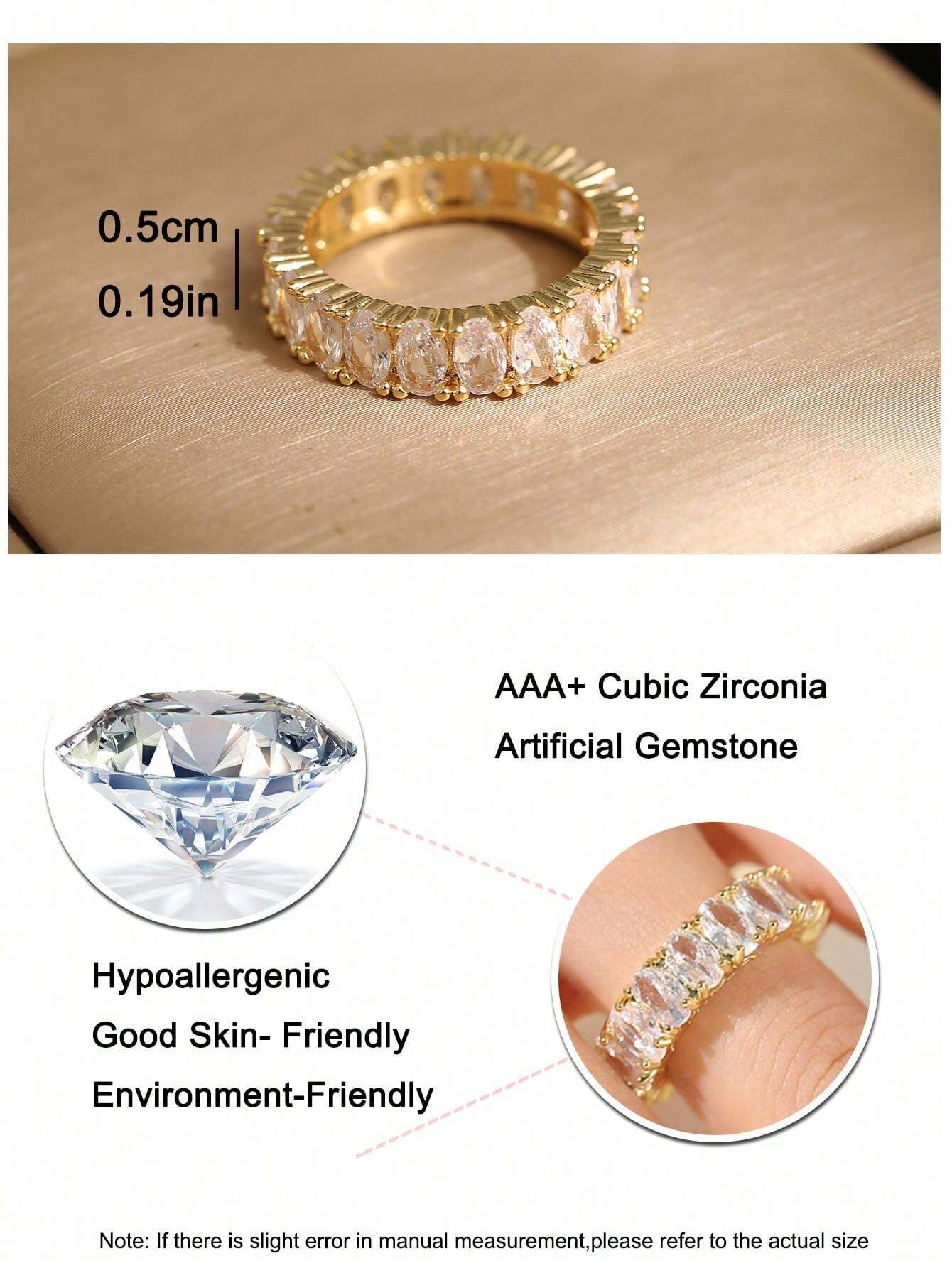 Aurora Atelier 1 Pc Elegant Ellipse CZ Rings For Women Girl Crystal Ring Birthday Bridal Dress-Up Female Festivals Jewlelry Gift_voghion.com