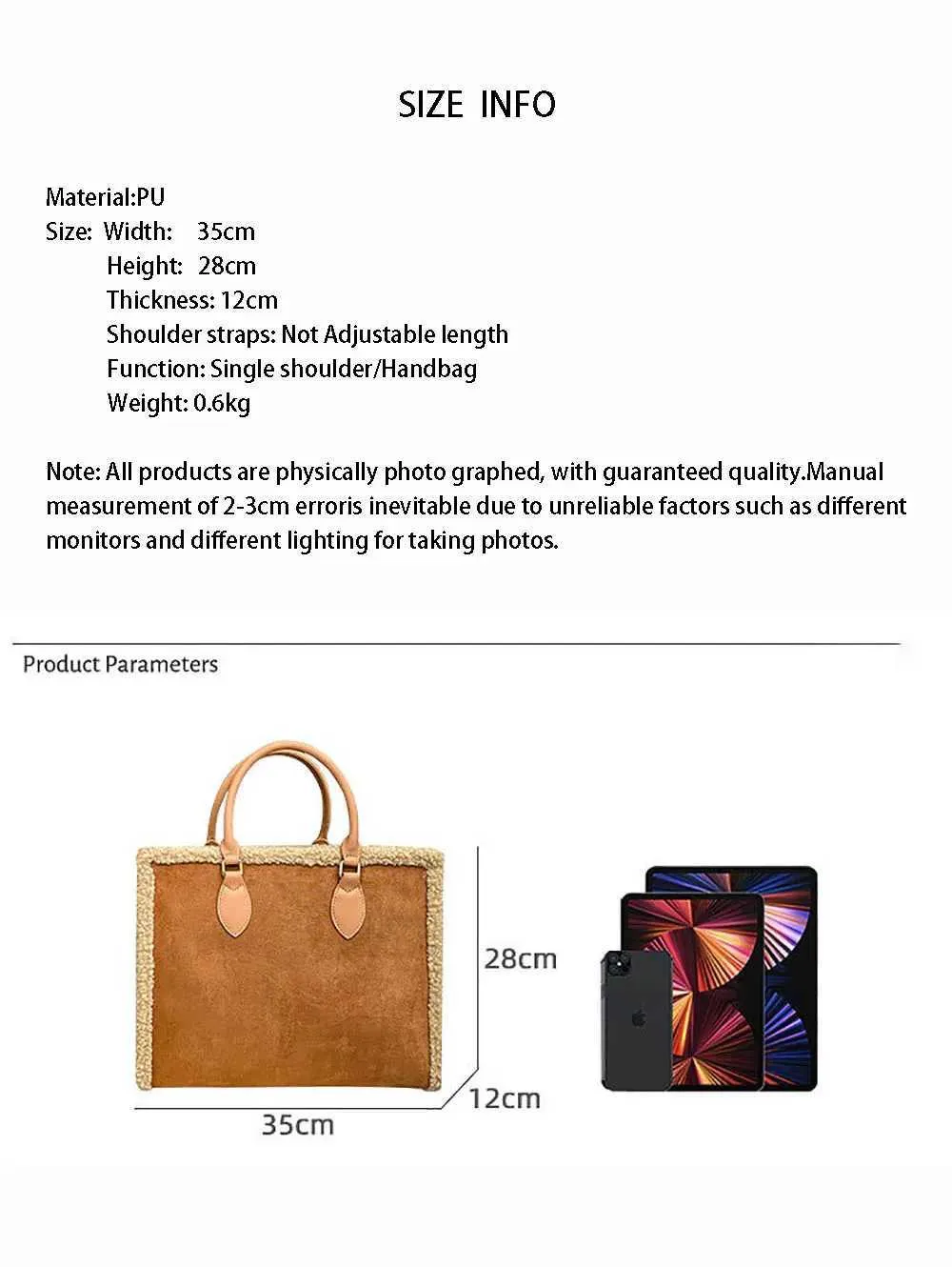 Lammwolle mit Beutel Nischendesign Sinnvolle Textur Große Kapazität Plüschhandtasche Lässige Mode Einzelne Schultertasche_voghion.com