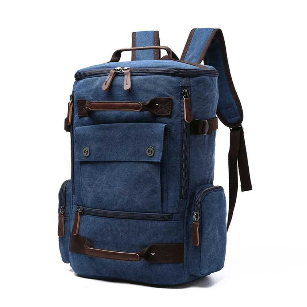 Vintage Canvas Backpack For Men Travel Laptop Rucksack Large_voghion.com