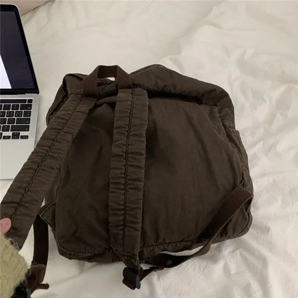 Vintage Backpack For Canvas Women Rucksack Zipper Casual Medium-Capacity Preppy Style Female Bag_voghion.com