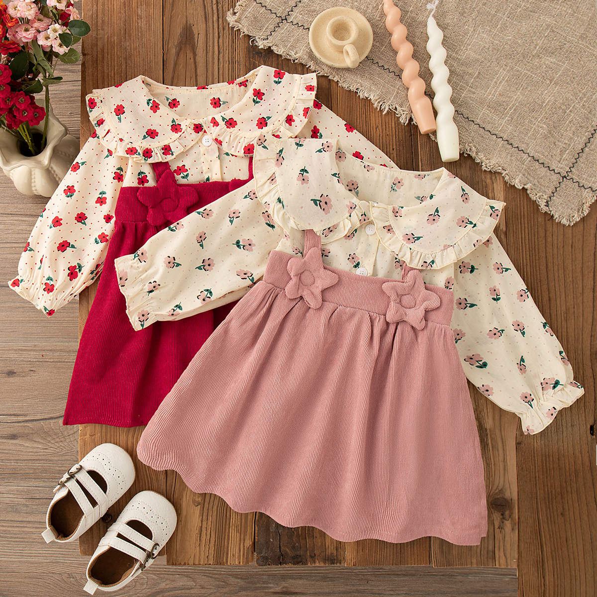 Blumenkleid Mit Langen Ärmeln Für Baby Mädchen Frühling Herbst_voghion.com