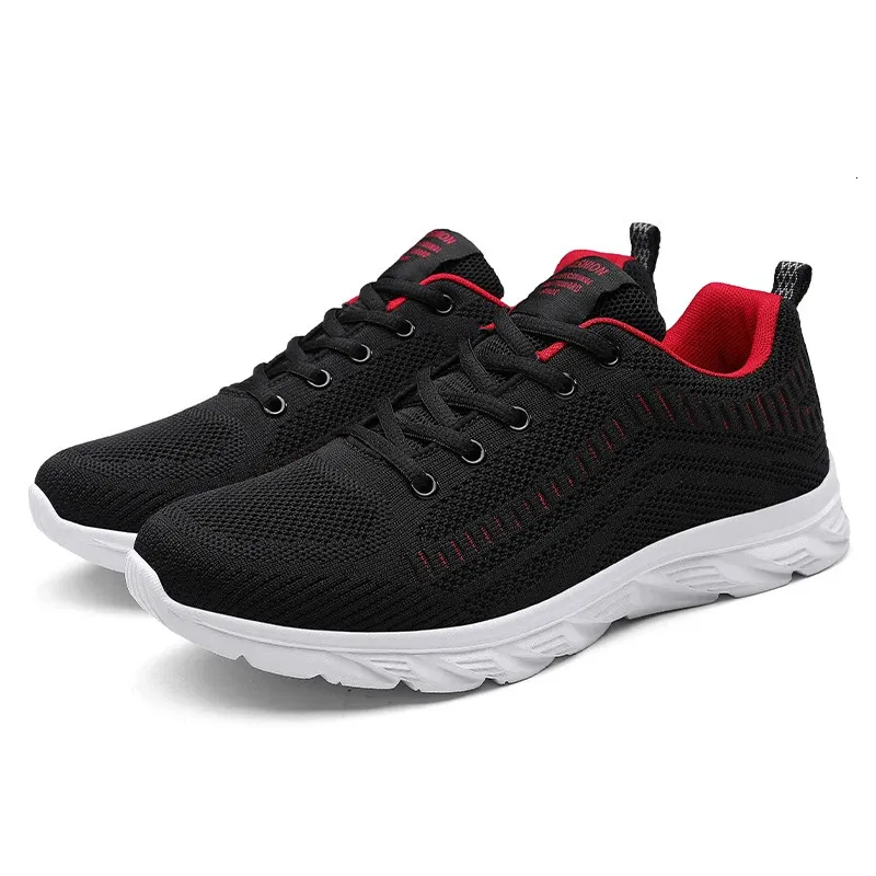 Zapatillas de deporte de punto con cordones para hombre y mujer, informales, atléticas, para correr, caminar, gimnasio, deportes al aire libre, transpirables_voghion.com