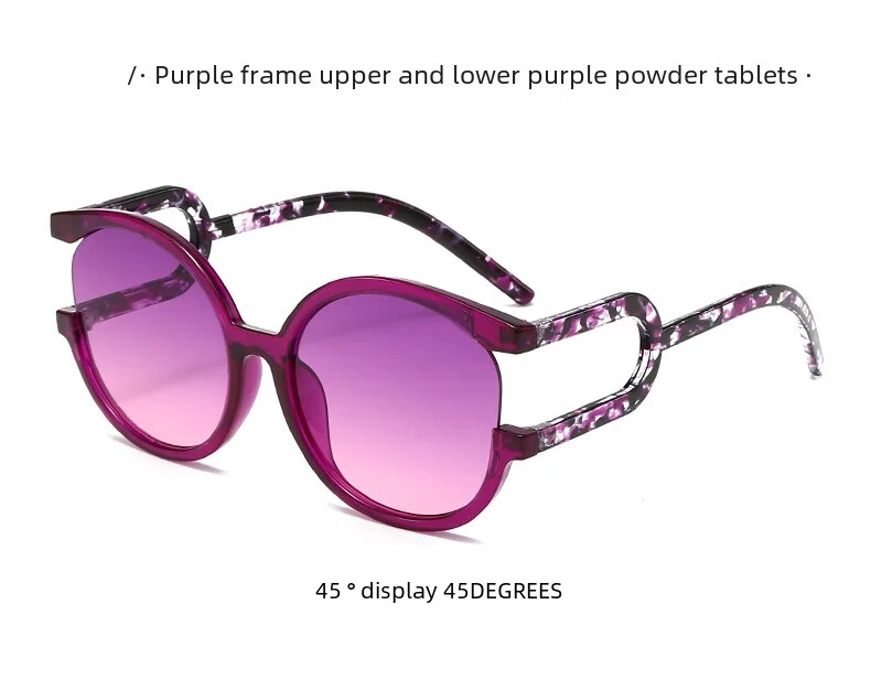 Round Sunglasses Uv Protected Fashionable Eyewear For Men Women_voghion.com