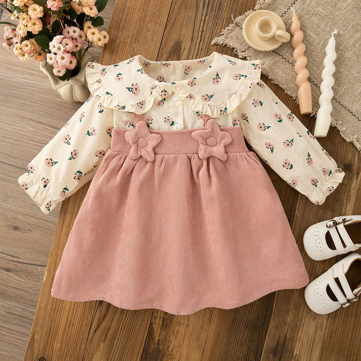Blumenkleid Mit Langen Ärmeln Für Baby Mädchen Frühling Herbst_voghion.com