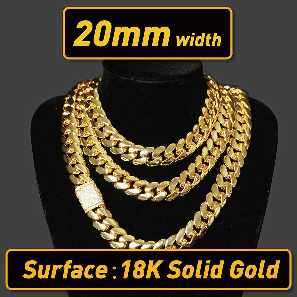 Coliere de designer de top, en-gros, choker, aur de 14k, personalizat, 20 mm, lanț cubanez Miami_voghion.com