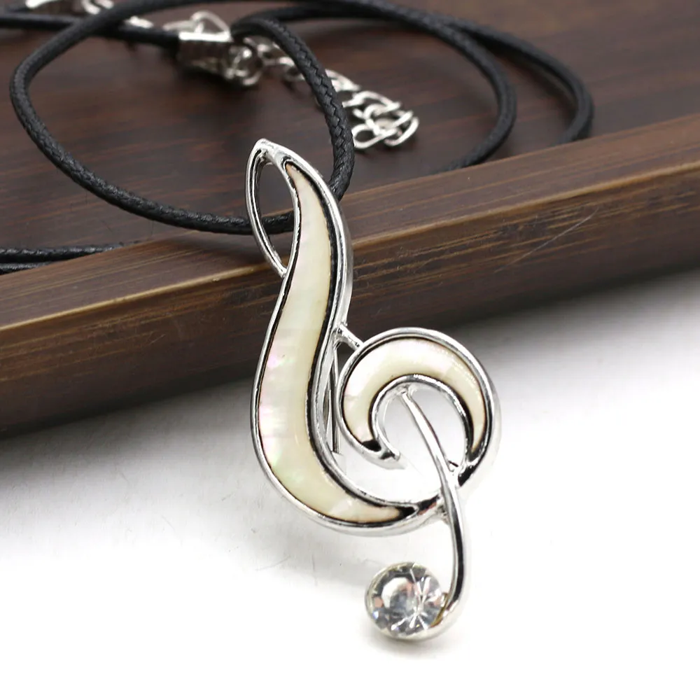 Musical Note Shell Necklace Natural Shell Pendant For Women_voghion.com