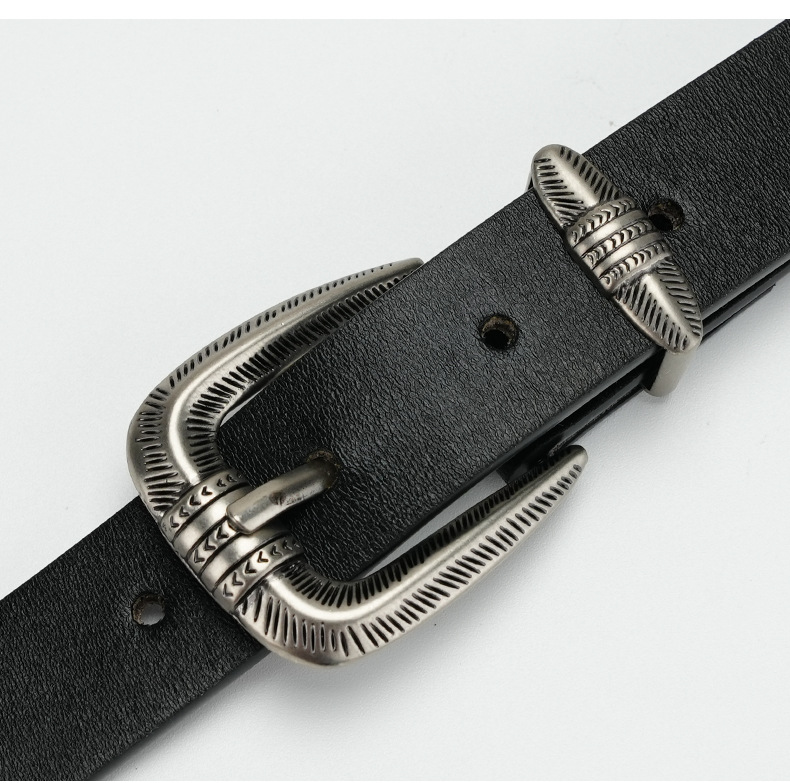 Damen Gürtel Aus Echtem Leder, Vielseitiger Gürtel Mit Dornschließe_voghion.com