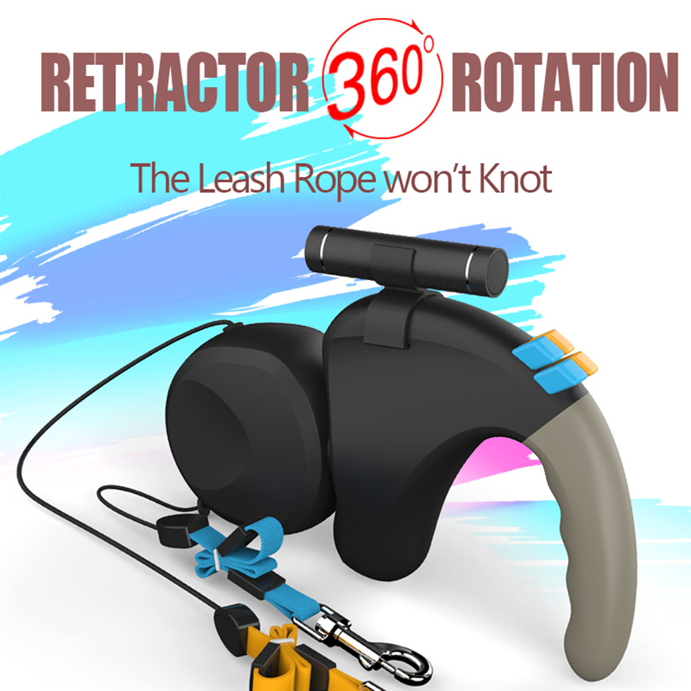 Retractable Dual Dog Leash For Walking Two Dogs With Light_voghion.com