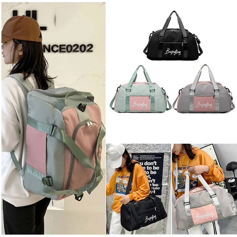 Gym Handbags Fiess Shoulder Men Women Oxford Sport Yoga Backpack Travel Tote Bag With Shoe Compartment_voghion.com