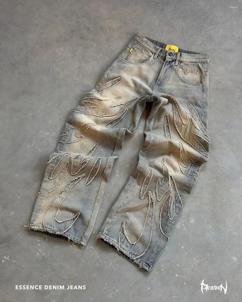 Men's Jeans Y2K Bat Animal Embroidery Baggy Vintage Men Black Washed Hip Hop Goth Denim Pants Fashion Women Straight_voghion.com