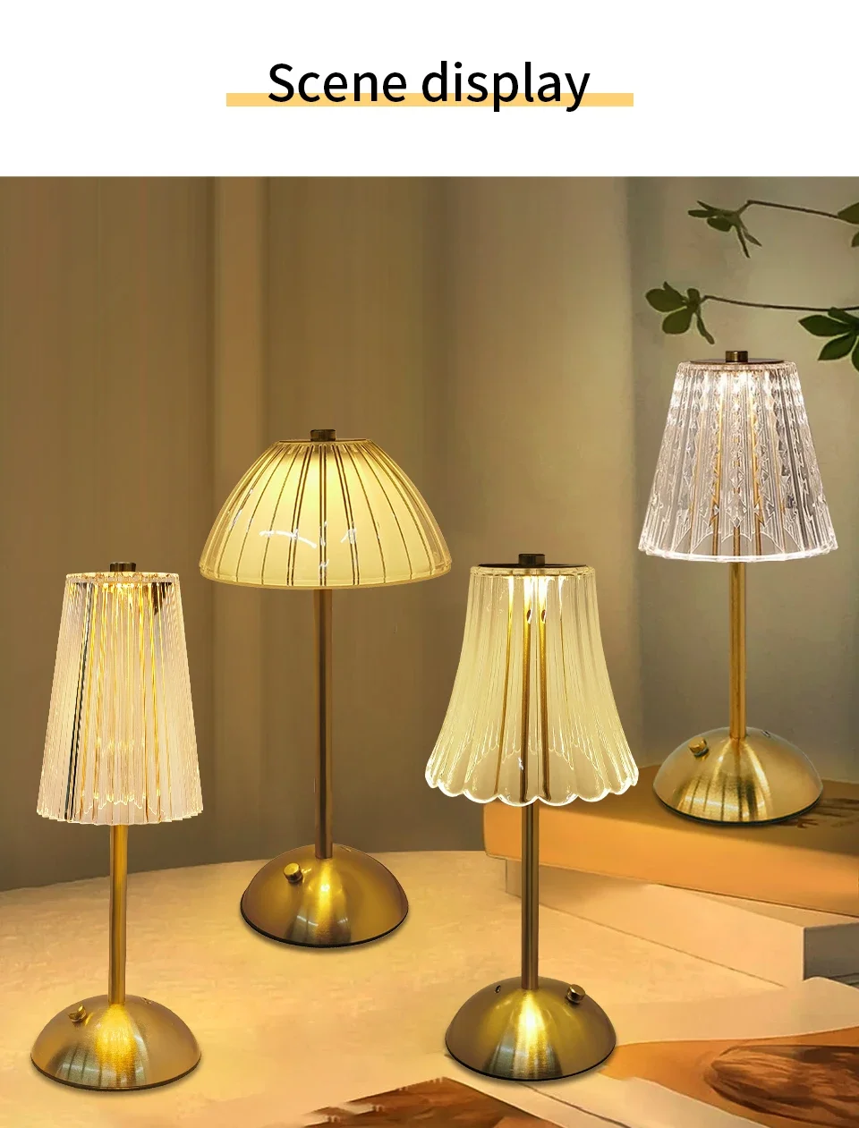 Touch Dimmable Wireless Table Lamp Rechargeable Portable Light_voghion.com