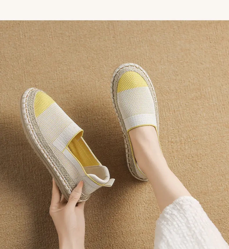 CMY Summer New Fly Woven Shoes Mesh Breathable Straw Fisherman Shoes_voghion.com