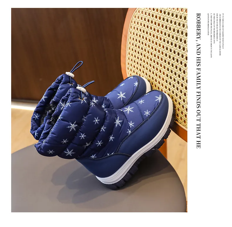 Kid Winter Warm Fur Snow Children Black Furry Girls Boys Non-slip Waterproof Kids Footwear Child Boots Toddler Baby_desvips.com