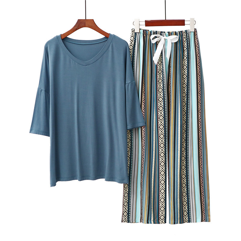 Pigiama donna estivo in modal e cotone set leggero floreale da notte_voghion.com