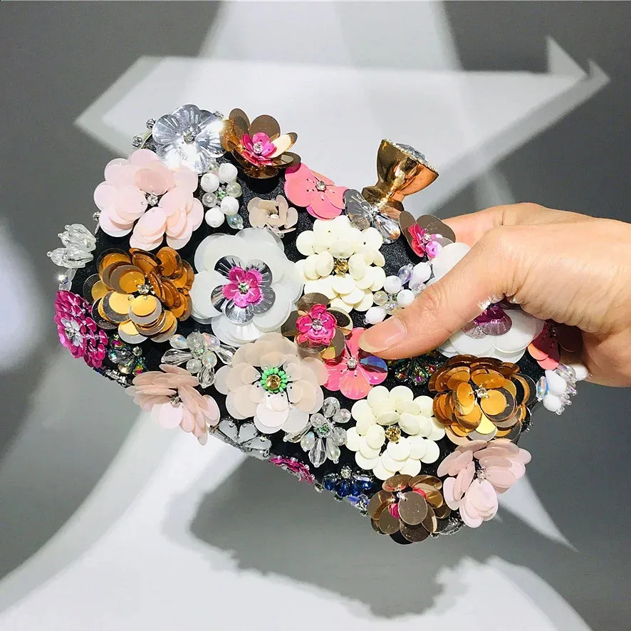Evening Clutch Bag For Women Elegant Beaded Box Purse Wedding_voghion.com