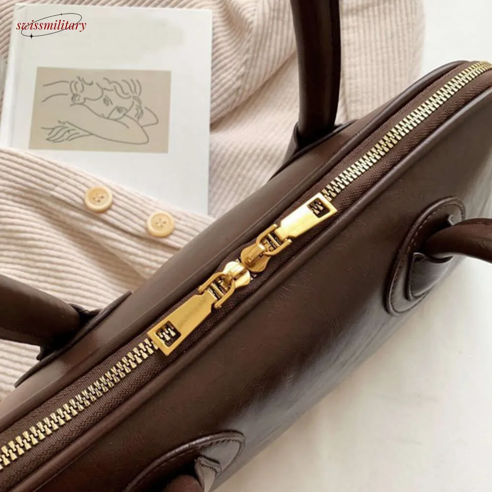 Borsa a tracolla Boston Pillow Tote da donna in vera pelle, stile retrò, 2025, di grandi dimensioni, con tracolla, #54_voghion.com