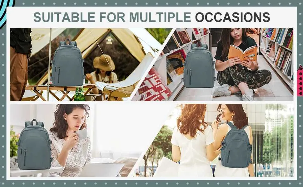 School For Women Men Waterproof College Lightweight Travel Backpack Rucksack Casual Daypack Laptop BackpacksC241116_voghion.com