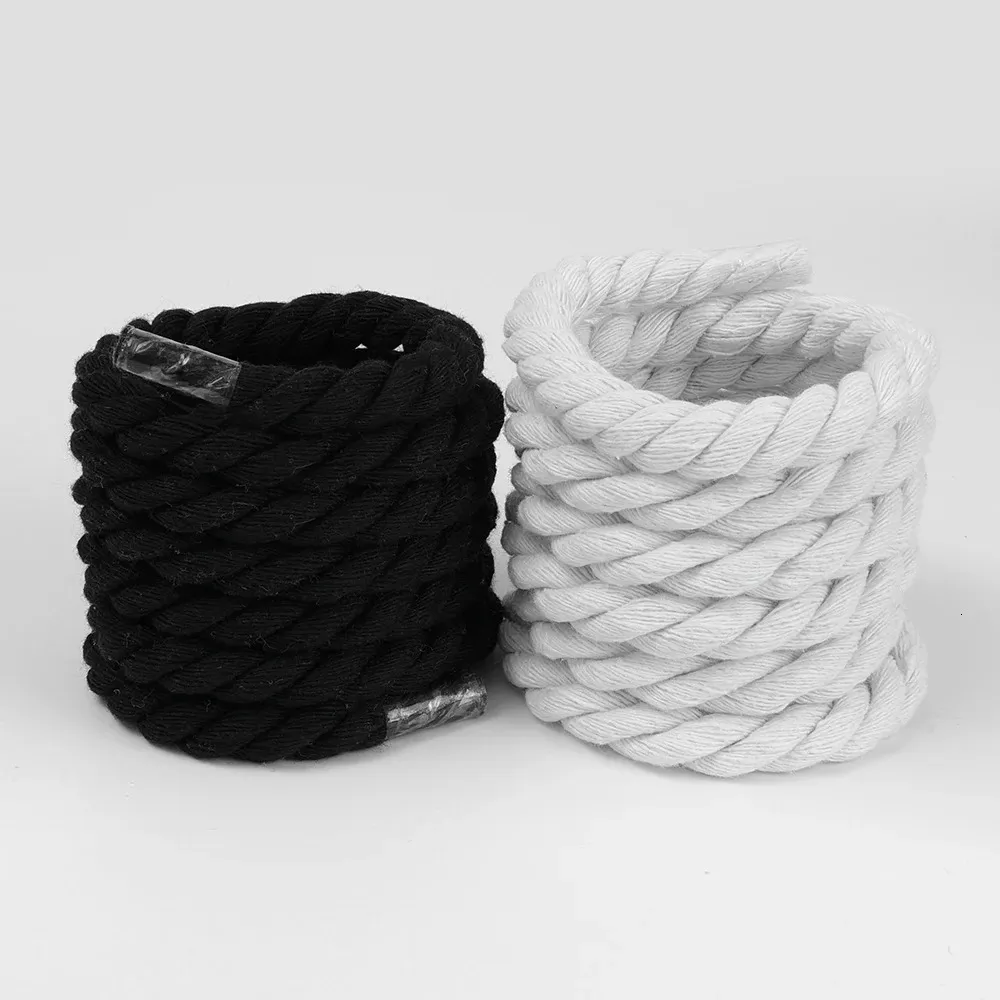 Parti di scarpe Accessori 2 PZ 120160CM Cotone spesso e intreccio Corda intrecciata Lacci delle scarpe grassetto Donna Uomo Sneakers basse Tela_voghion.com