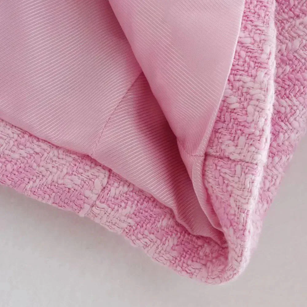 Two Piece Pink Mini Dress Designer Klacwaya Tweed Set 2-piece Fashionable Jacket Womens Shorts_voghion.com