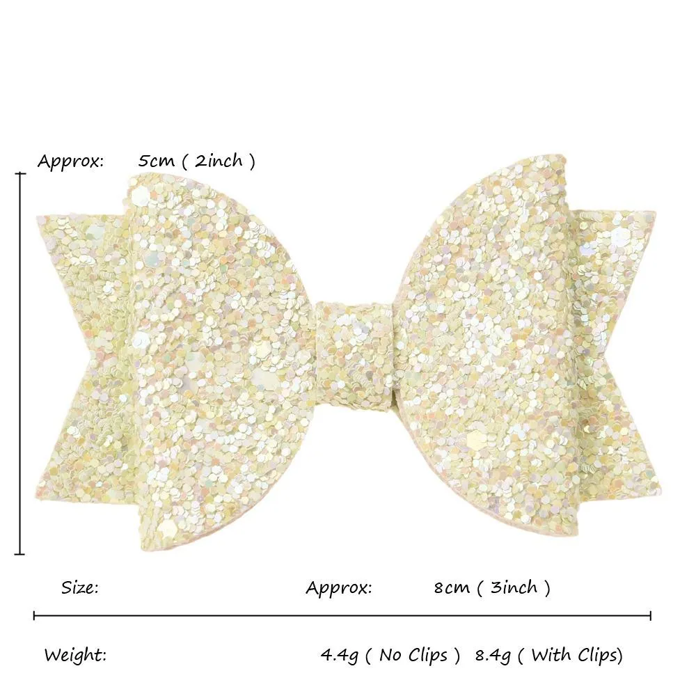 54pcs/lot 5cm*8cm Glitter Bow Boutique Fashion Accessories Sequin Hair Bows Flower Accessory For Girls_voghion.com