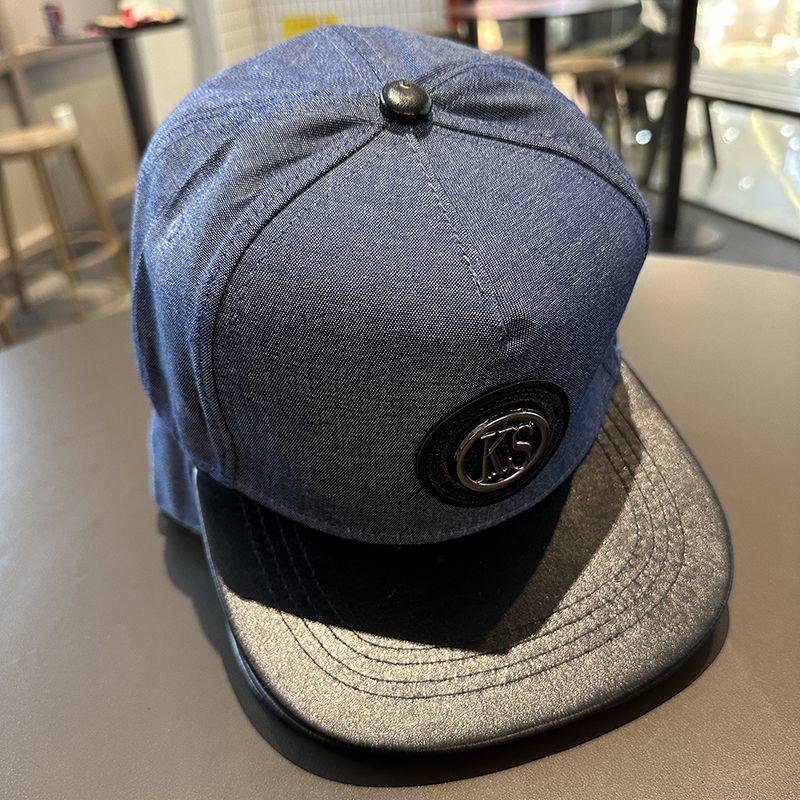 Hat men, spring and autumn denim style hip-hop for women, flat brim big head circumference, small face, baseball hat,_voghion.com