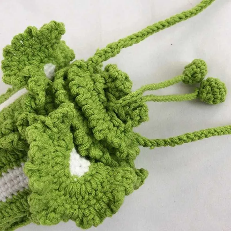 Gestrickte Kohl Eimer Tasche Für Damen Sommer Umhängetasche_voghion.com