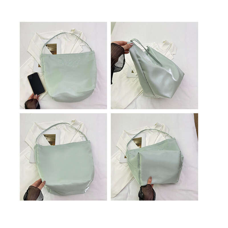 Version coréenne du nouveau sac à main double face en soie pour femme, sac seau décontracté à bandoulière_voghion.com