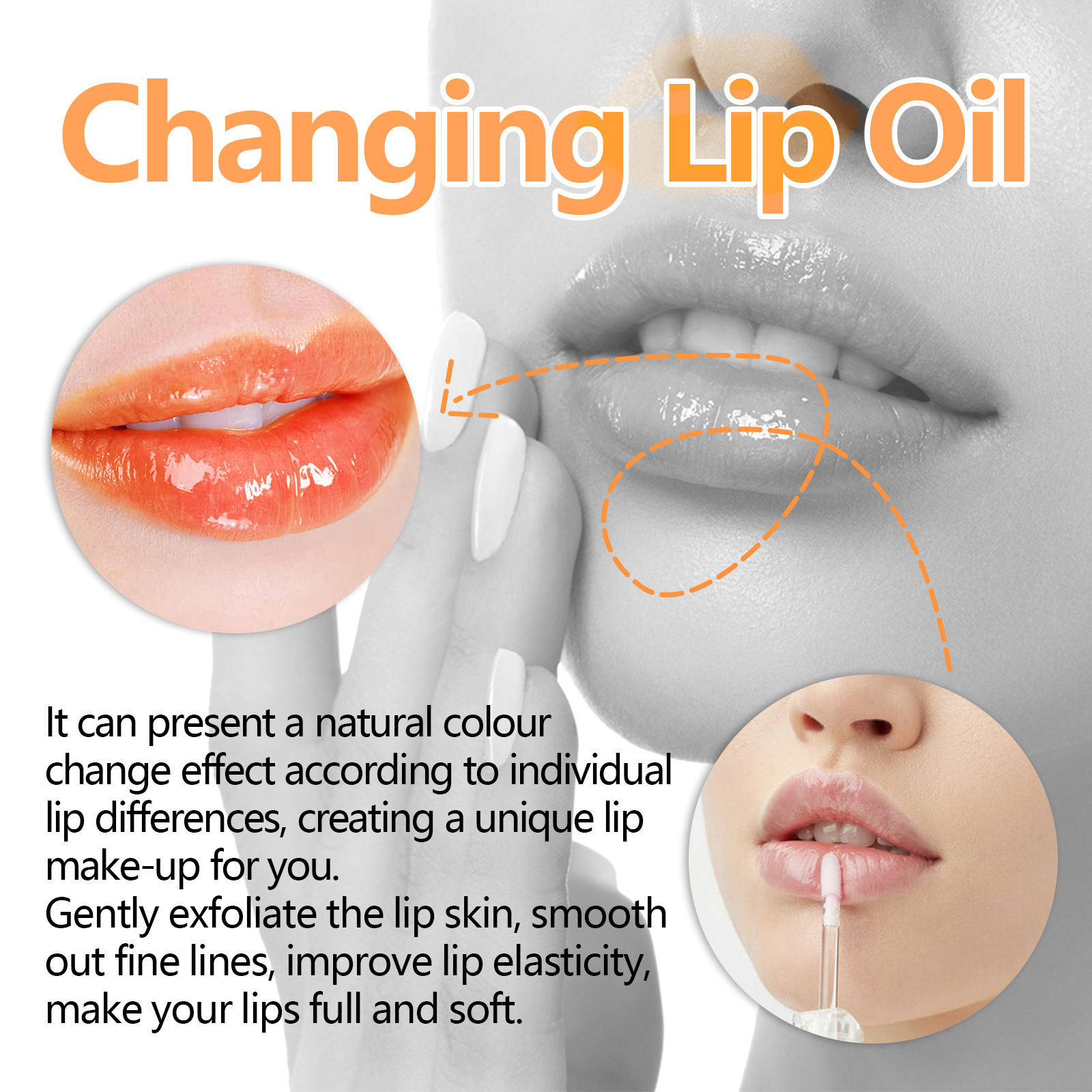 EELHOE Color Changing Lip Protection Oil Jemne odstraňuje keratínový, kyprý, jemný a lesklý olej z pier._voghion.com