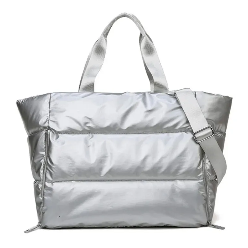 Kapazität Umhängetasche für Frauen wasserdichte Nylon Taschen Space Pad Baumwolle Feder unten große weibliche Tote Handtaschen Winter_voghion.com