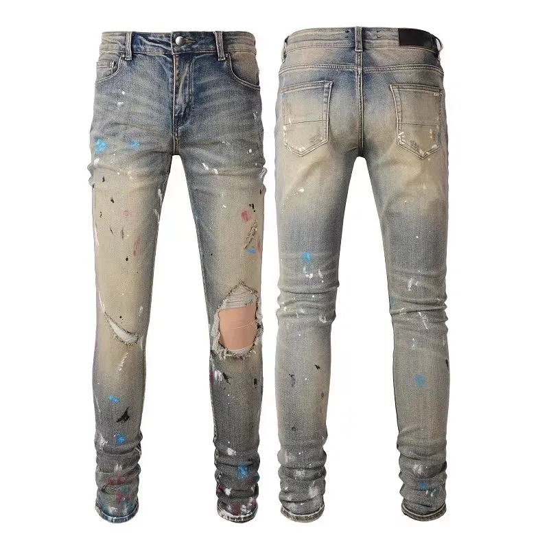 2025 Designer Mens High Quality Fashion Technology Jeans Luxury Designer Denim Pant Distressed Ripped Black Blue Jean_mkmklike.com